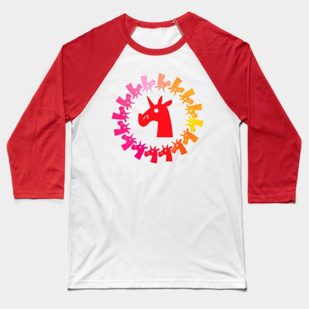 Color Me Red Unicorn Baseball T-Shirt by Thatssounicorny